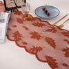 Autumn Indoor Home Accents Fall Table Runner Decorations Maples Leaves Lace Orange Hollow Embroidery Runner Harvest Thanksgiving Decorations