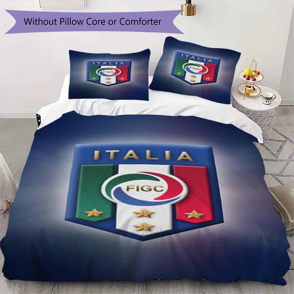FIGC Muster Bettwäsche, Steppbett Set Bettbezug Kissenbezug Zuhause Geburtstagsgeschenk(1 Bettbezug + 2 Kissenbezüge, ohne Füllung)_lx