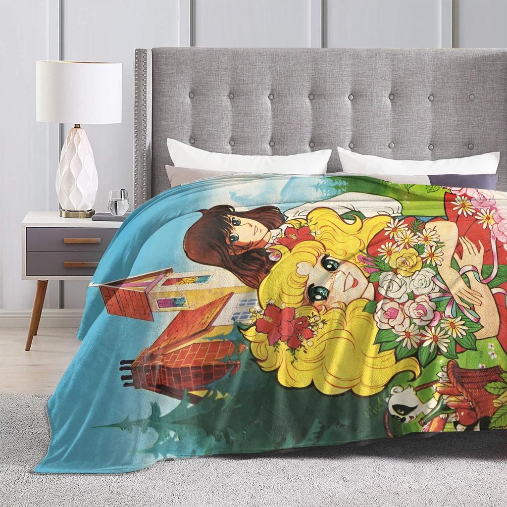 Candy Candy Anime Manga Blankets Romance Plush Funny Soft Throw Blankets for Chair Covering Sofa Autumn/Winter