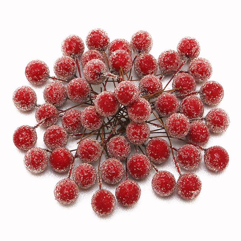 

(50 Pcs/pack)6cm Christmas Crystal Berry Single Artificial Fruit Decoration Christmas Tree Accessories Party DIY Christmas Gift 6cm красный