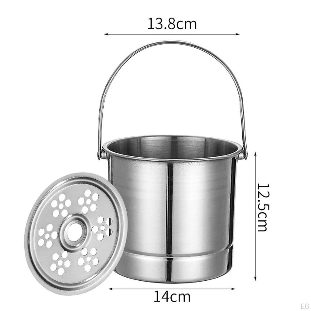 1 L Ice Wine Container Made of Stainless Steel with Handle for Cooling Drinks