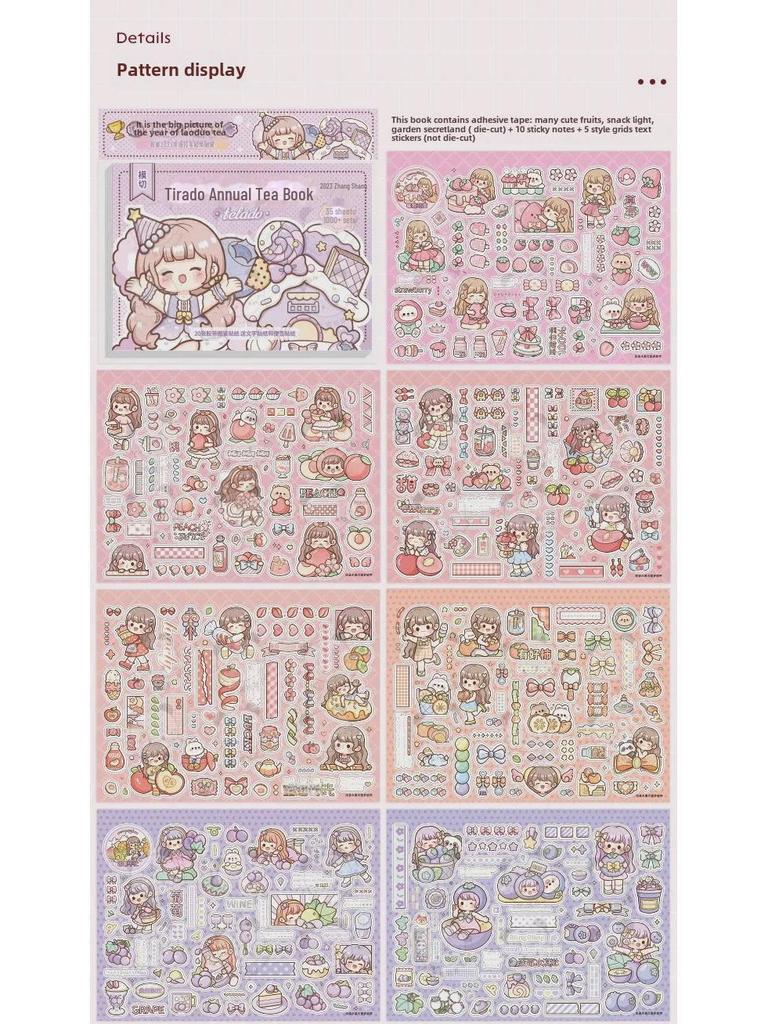 Tirado Roztomilý Ilustrační Zápisník se Samolepkami a Vzory Ozdobného Papíru