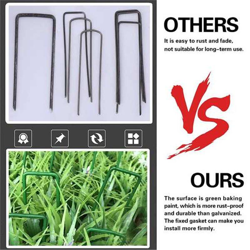 U-Shaped Ground Stakes Landscape Staples U-Shaped Weed Control Ground Stakes Fixed Pegs Weed Barrier Cloth Ground Nail