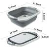 Collapsible Washing Up Bowl, Innovations Multi Function Bowl Drying Rack, Portable Cutting Board, Retractable Drain Washing Basket Basin Vegetable