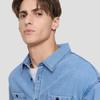 GAP Unisex 2025 Fall Cotton Contrast Button Loose Denim Shirt 791980