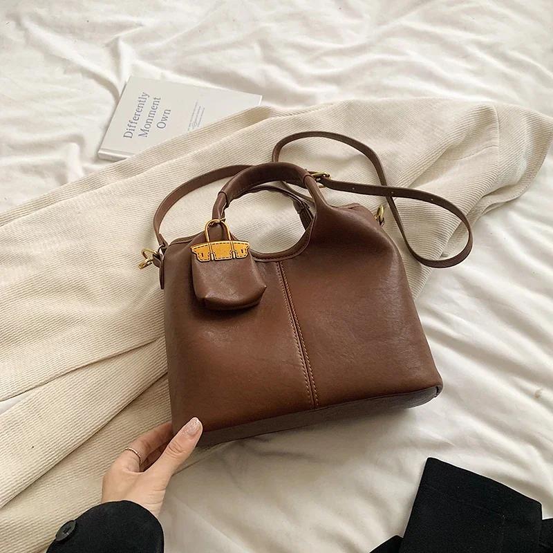 Vintage Burgunder Umhängetasche für Damen Große Kapazität Einzelschultertasche Einfache Reisetasche Klassenzimmer Tragetaschen Designer Neu