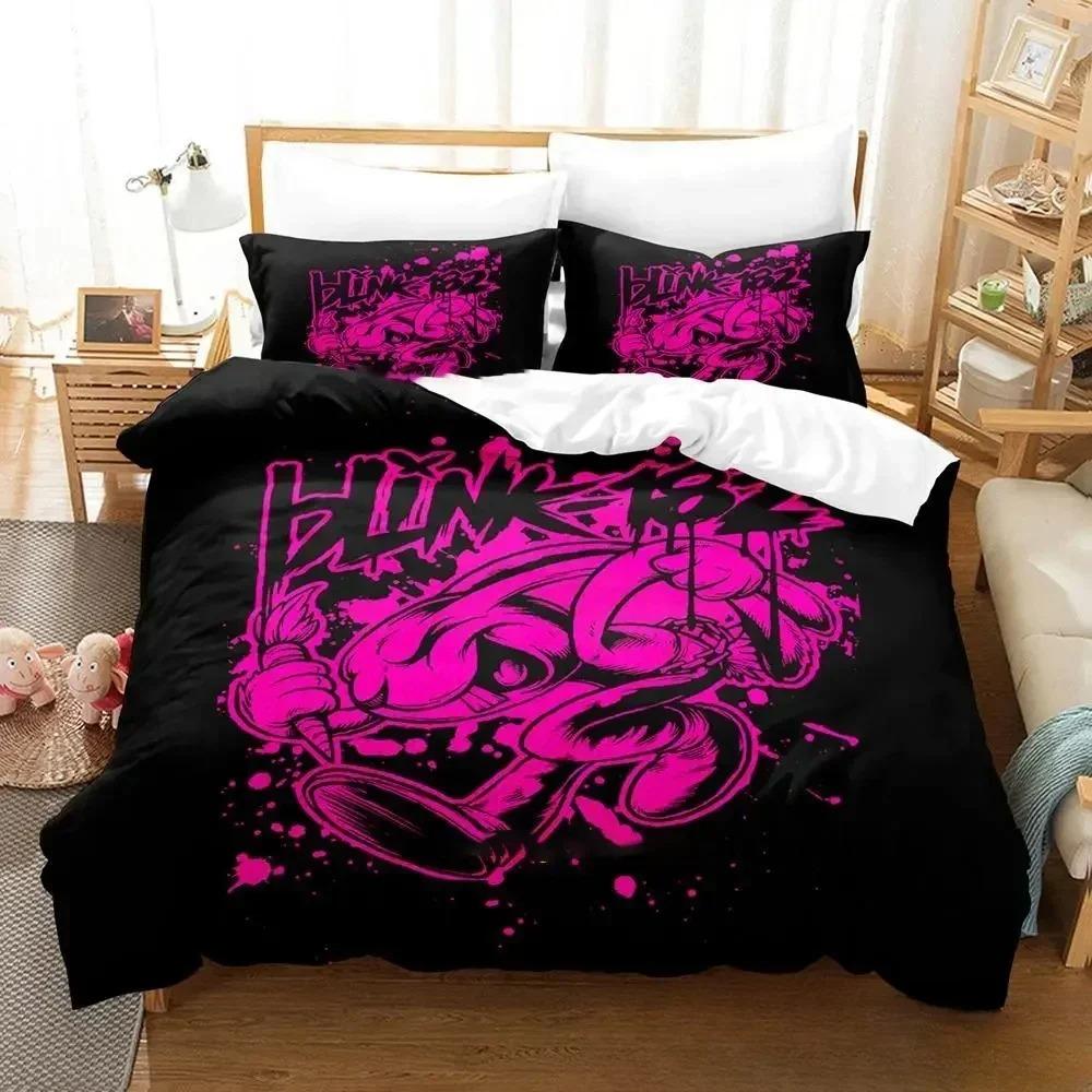 3D Printed Music Band B-Blink-182 Bedding Set Boys Girls Twin Queen King Size Duvet Cover Pillowcase Bed boys Adult Home Textile