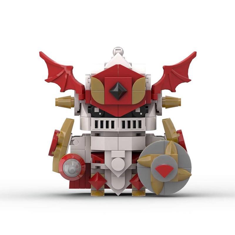 Building Block Compatible, Red Lotus Knight Beast, Royal Knight, Square Head Boy, Assembled Building Block Doll Model