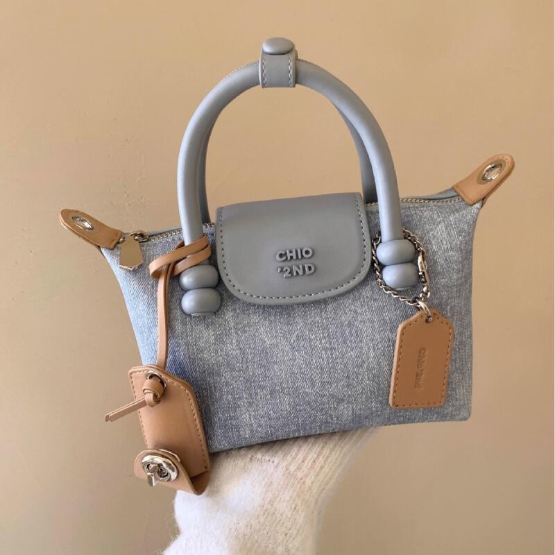 High-quality Denim Canvas Shoulder Bags Simple Crossbody Bags for Women Fashionable Blue Handheld Tote Bags Female Handbags