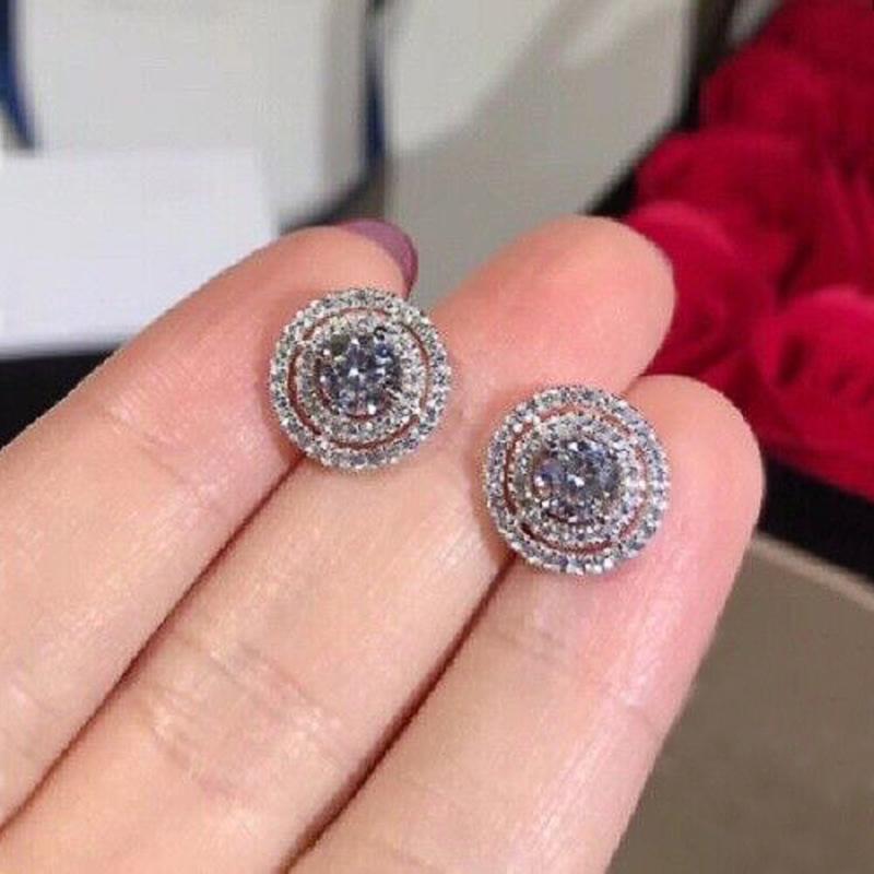 

Huitan AA Cubic Zirconia Stud Earrings Simple and Elegant Ear Piercing Accessories for Women Daily Wear Statement Zircon Bulk