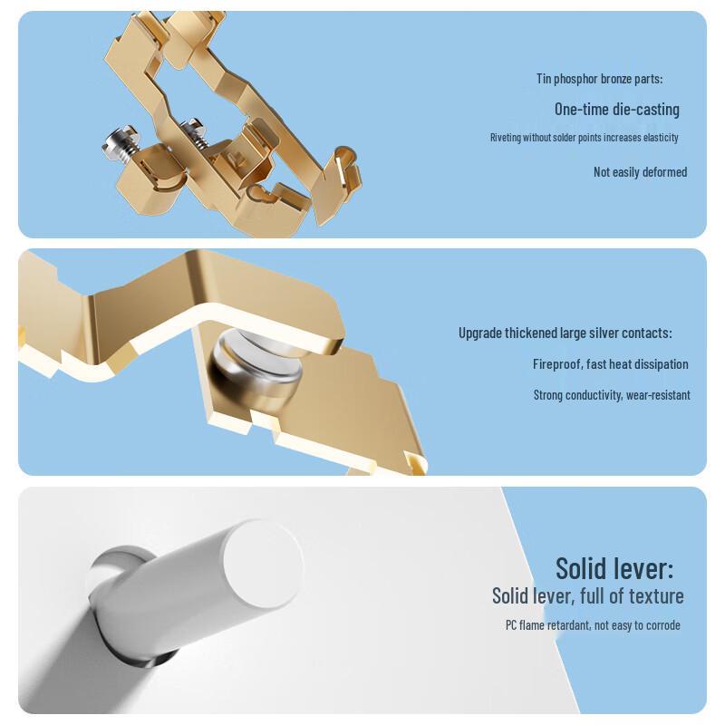 86-Type White Matte Retro Toggle Switch and Socket