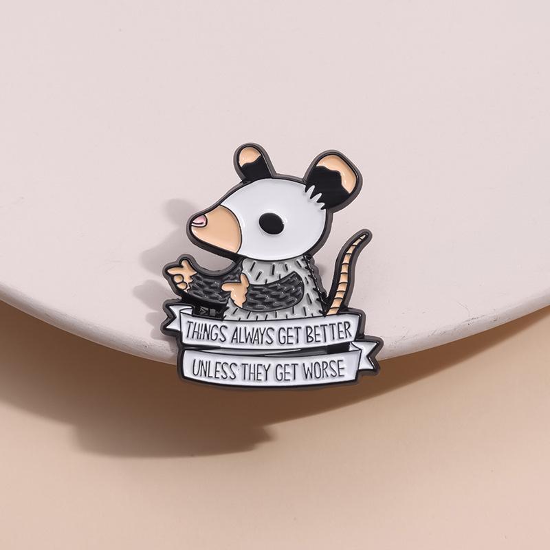 Mouse Adorable Cartoon Brooch Creative Letter Pin Unique Fashion Accessory For All