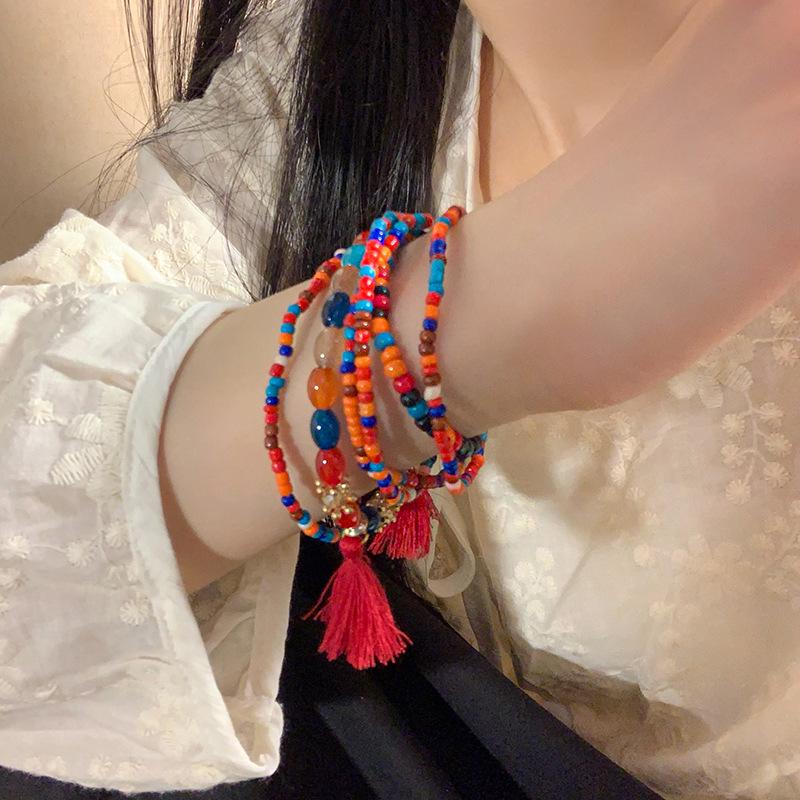 Bohemian Miyuki Multi-Layer Beaded Bracelet: Summer Ethnic Style, Light Luxury Niche Retro Jewelry