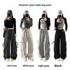 Womens Retro Casual Pants With Wrinkle Detail And High Waist For Spring Comfort