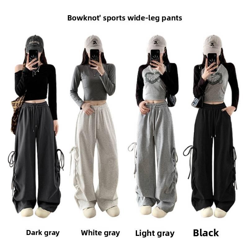 Womens Retro Casual Pants With Wrinkle Detail And High Waist For Spring Comfort