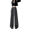 Women's Soft Glutinous High-Waisted Striped Wide-Leg Pants - Spring/Autumn 2025