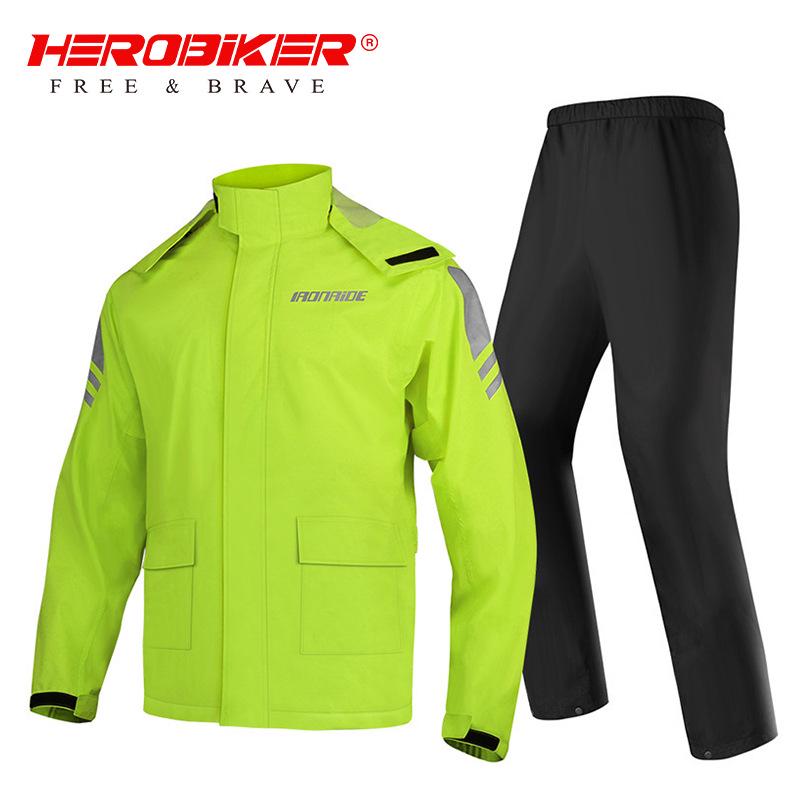 Machine Knight Waterproof Motorcycle Rain Suit: Thickened, Separate Raincoat & Pants for Heavy Rain Protection