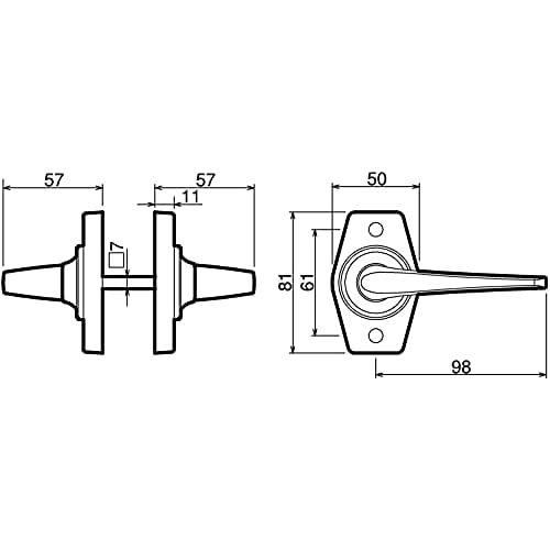 Kawaguchigiken Home Lever, Brown, Empty Lock, HL-1CB, BS60mm