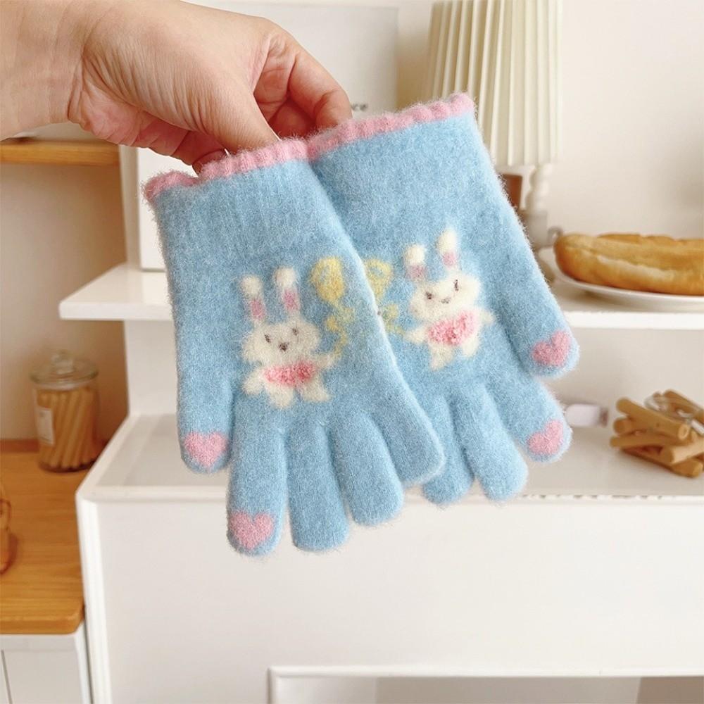 Luvas de Pelúcia à Prova de Frio Luvas Fofas de Coelho de Desenho Animado Novas Luvas Quentes Inverno