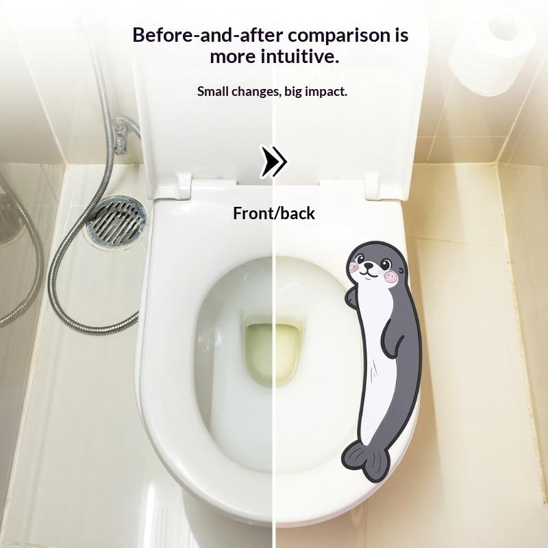 Cute Seal Toilet Seat Cushion Soft Warm Waterproof Washable Traceless Installation For Home Bathroom All Seasons Use