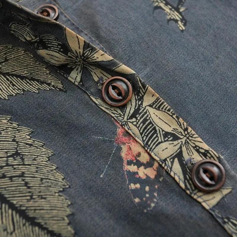 Korean Style Large Size Meat-covering Two-piece Suit with Printed Retro Temperament Women's Summer Casual Suit