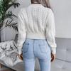Knit Sweater Women Autumn Winter Long Sleeve Twist Neck S-XXL Crop