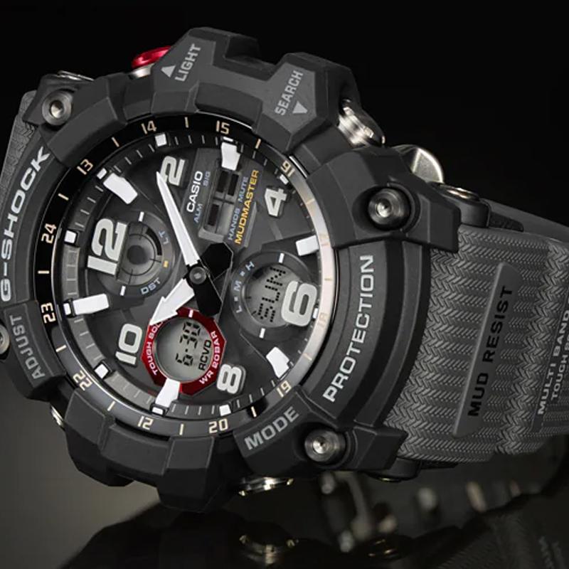 Casio G-SHOCK Serie Land Quadrante Grande Grande Re del Fango Resistente alla Sabbia e al Fango Struttura Antiurto Movimento Solare al Quarzo Cinturino in Resina Giapponese e GWG-100-1A8JF