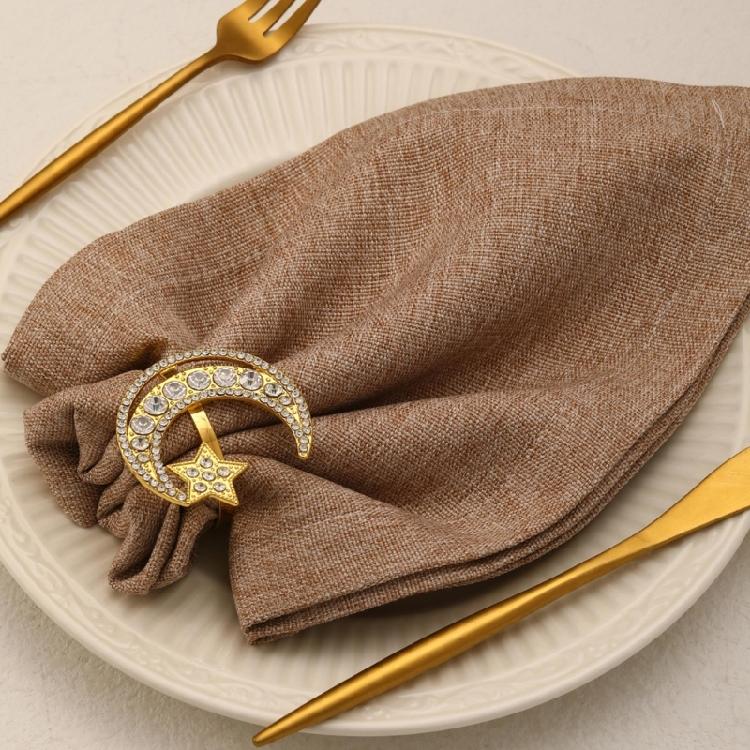 6 Pieces Moon and Star Napkin Rings Alloy Material Napkin Rings Napkin Buckles