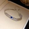 Cai Hua Ying Wan French Style Cubic Zirconia Square Hollow Bracelet – Retro Elegant Hand Jewelry