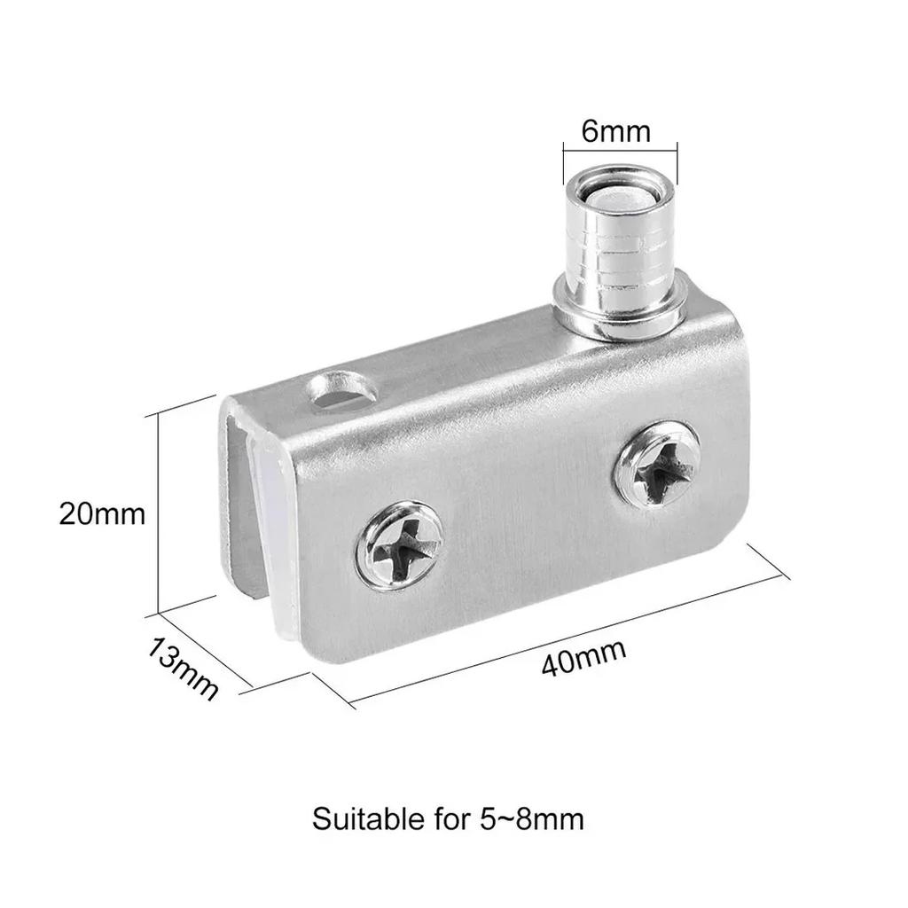 2Pcs Glass Pivot Hinge Rotation Axis 5-8mm Glass Wine Cabinet Door Rotating Hinges Clamp Clip Shaft Hinge Furniture