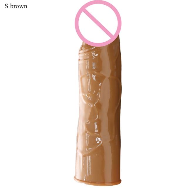 2 Size Reusable Condoms Extender Penis Sleeve Silicone Dildo Condom Sex Toys for Men Delay Ejaculation Cock Ring Intimate Goods