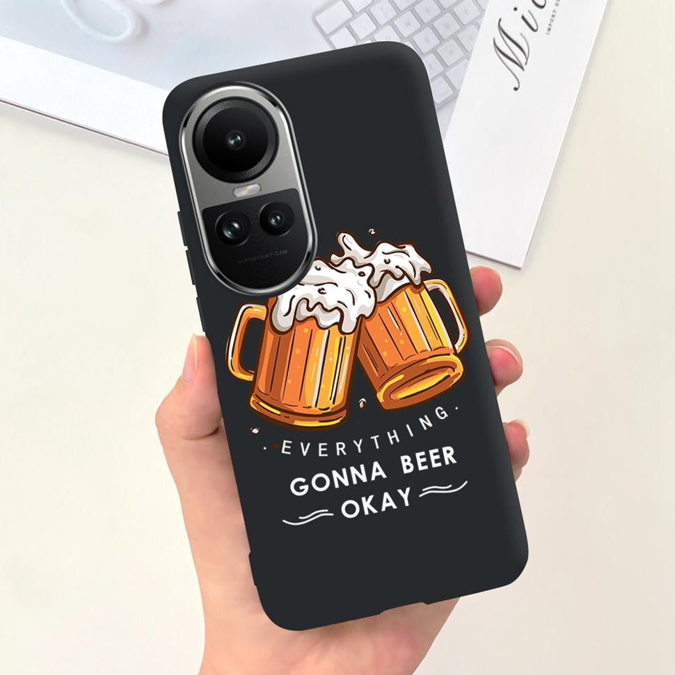 For Oppo Reno10 Case Luxury Colourful Painted Cover Soft Silicone Phone Case For Oppo Reno 10 Reno10 Pro 5G Back Cover Bumper