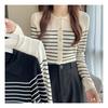 Navava Basic Stripe Long Sleeve Knit Cardigan Nk2005