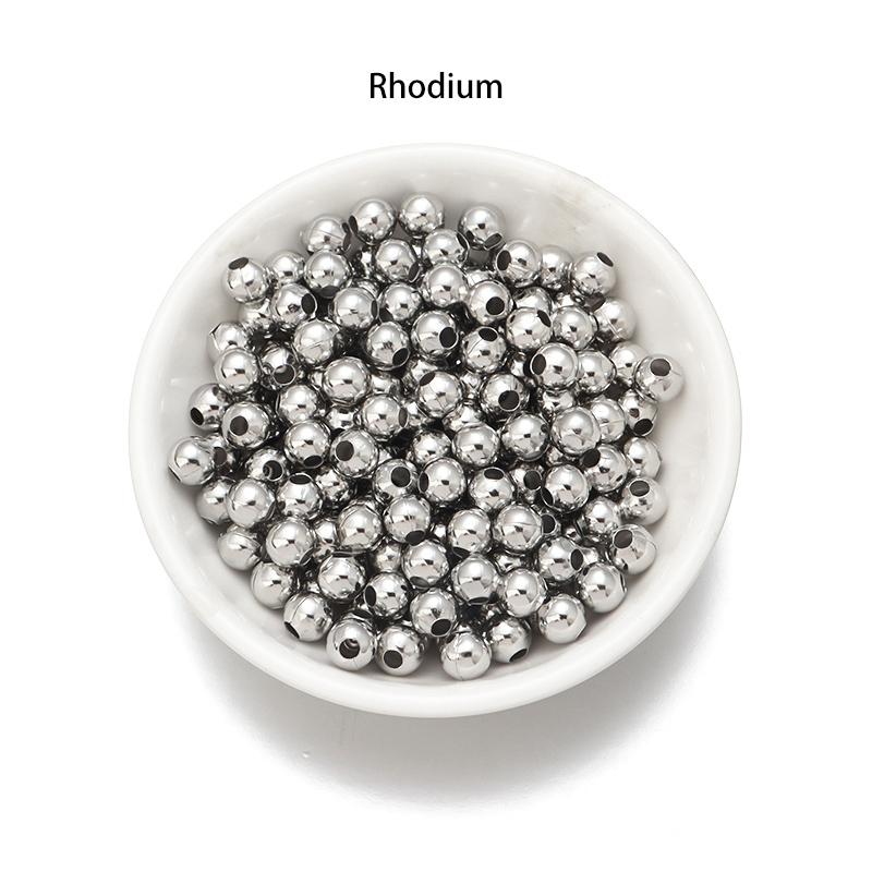 20-500pcs/lot Round Tone Metal Beads Iron Smooth Loose Ball Beads for Jewelry Making Beads DIY Bracelet Necklace Wholesale