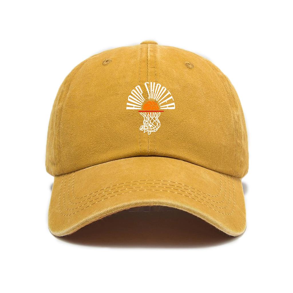 Simple retro sunshade baseball cap unisex versatile washed old cartoon printed soft top baseball cap