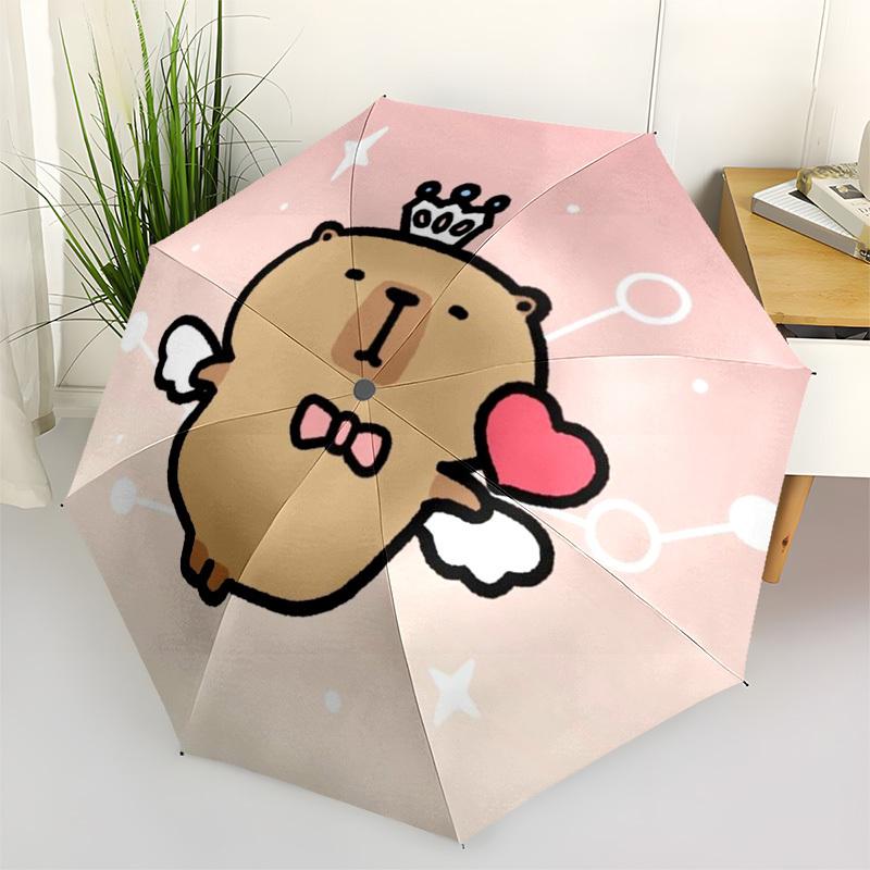 1PC Cute Capybara Personality Umbrella with 8 Frames, Automatic Open, Durable Frame, Quality Craftsmanship Yy250912106