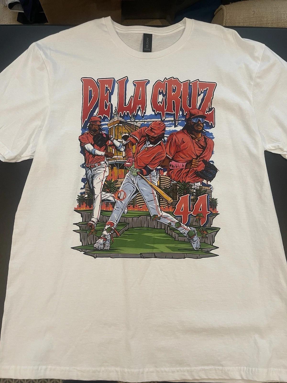 Elly De La Cruz Graphic T Shirt Men s Jersey Cincinnati Reds Baseball Tee Retros S