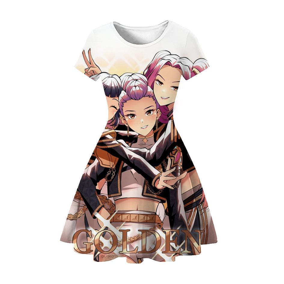 3D Printed K-POP Demon Hunter Princess Party Dress for Girls