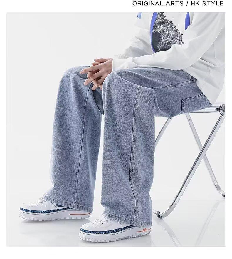 Unisex Washed Straight-Leg Jeans - Versatile Casual Denim