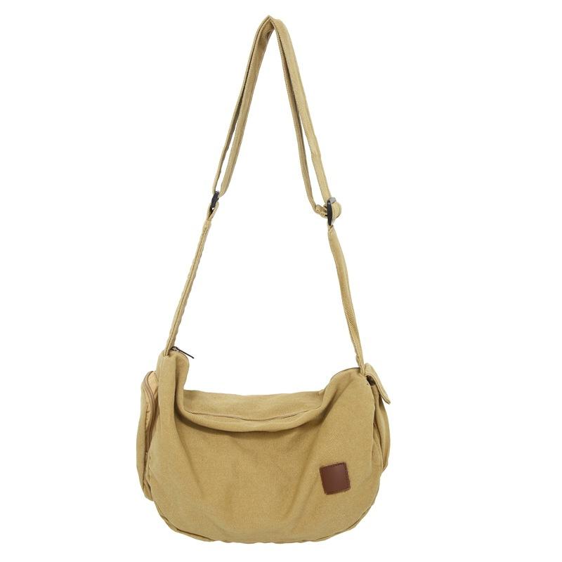 Bags niche lazy wind messenger bags women's casual versatile commuter shoulder bags men's class travel canvas bags