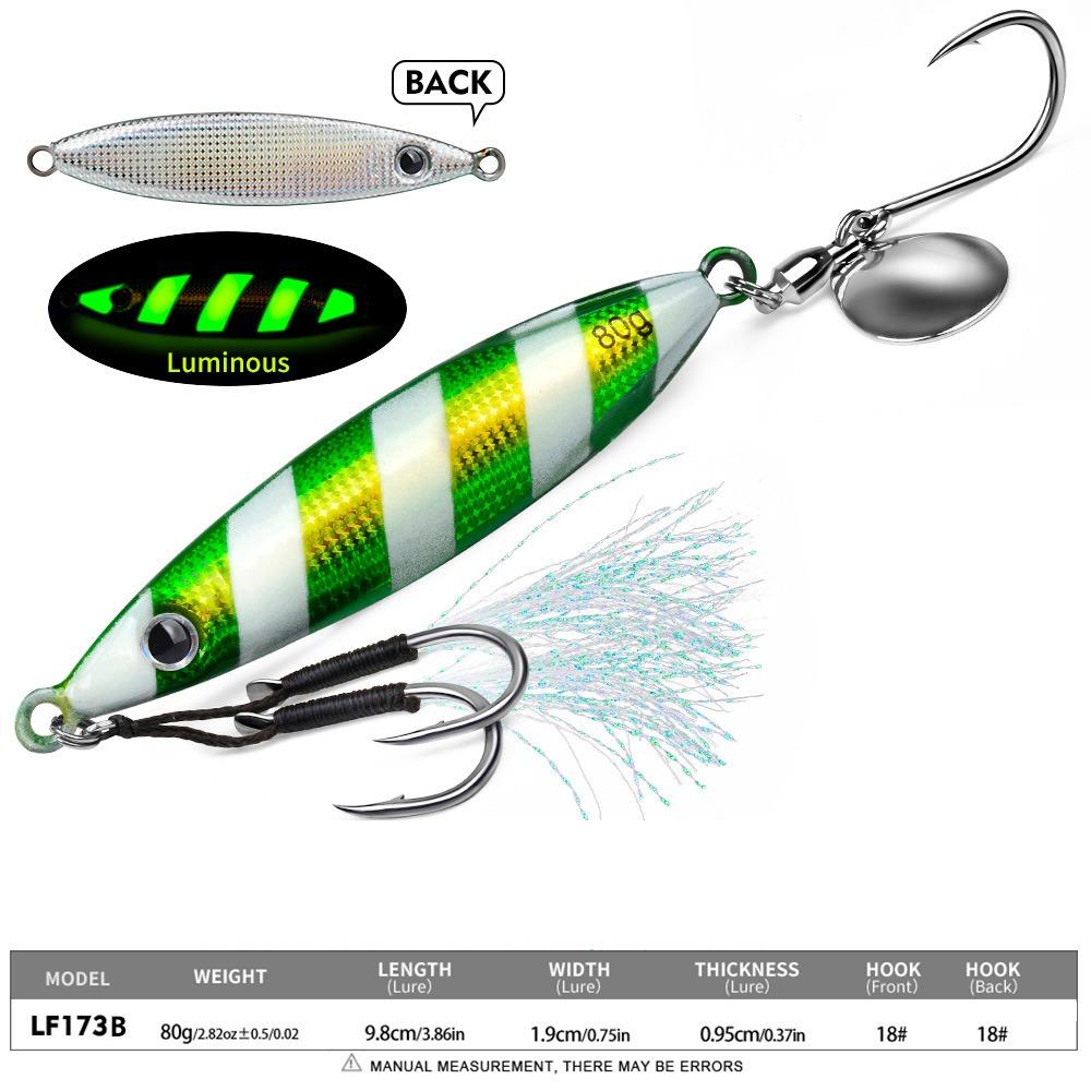 Feathered Assist Hooks Casting Jig Bait Reflective Fish Pattern Bionic Fish Lure Boat Fishing