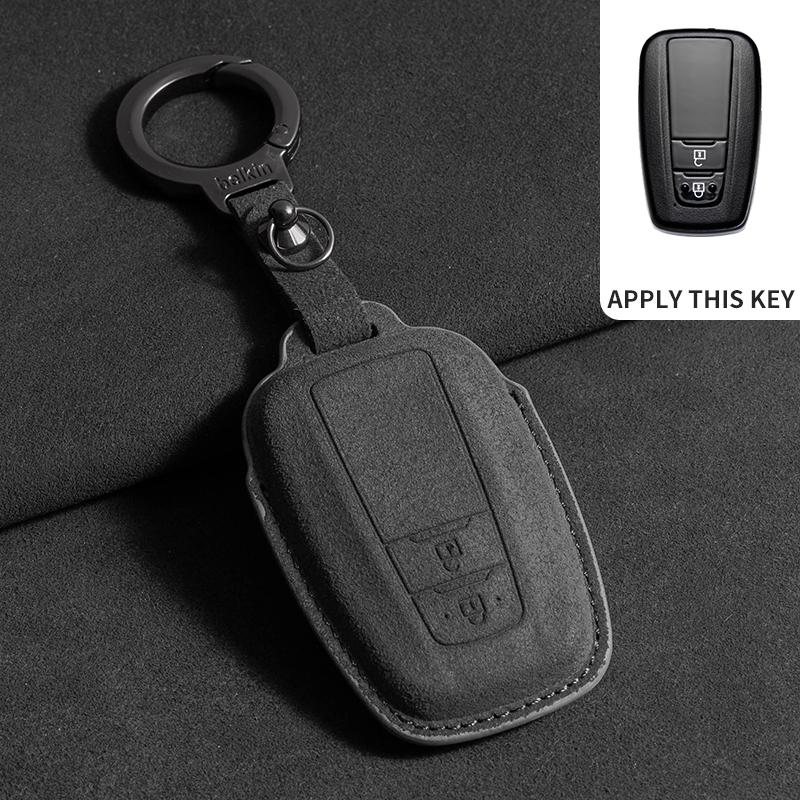 Suede Car Remote Key Case Cover for Toyota RAV4 Crown Hilux Fortuner Camry Land Cruiser Prado Prius Camry CHR C-HR Protector Fob