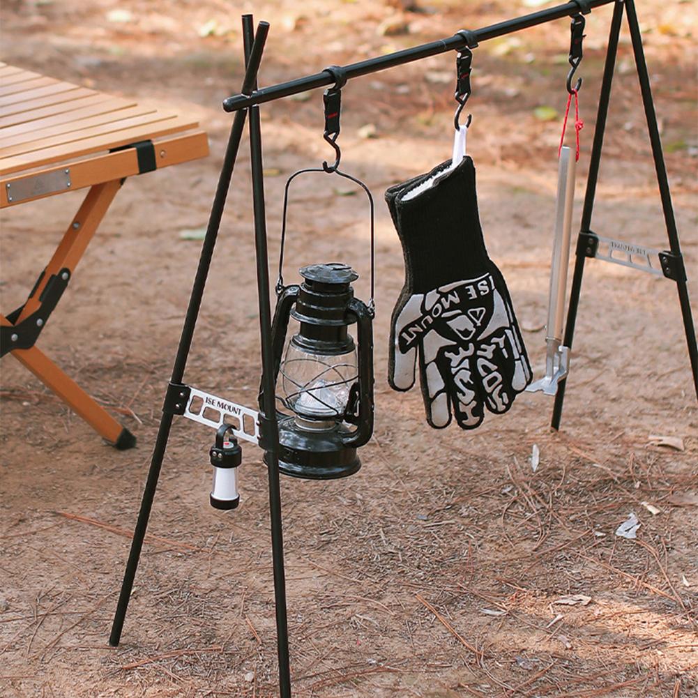 Camping Tripod Side Buckles Portable Triangular Storage Rack Side Buckle Stainless Steel Quick Installation Camping Accessories