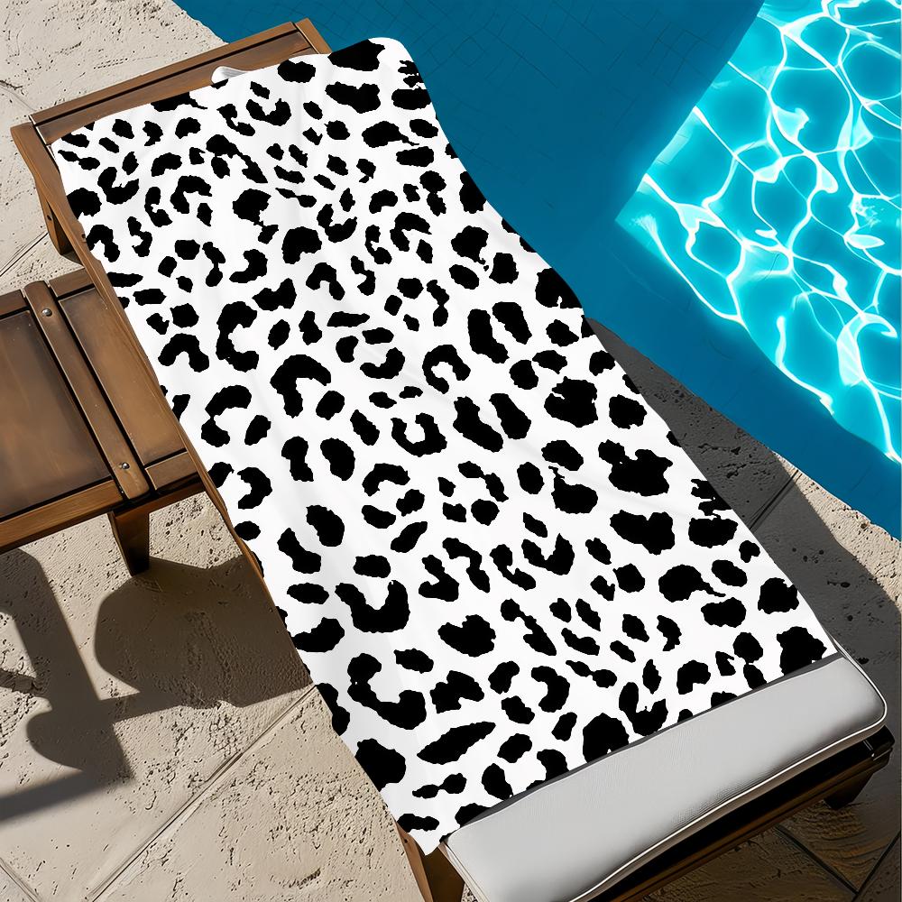 Wildflower Leopard Towel Large Quick-Drying Microfiber Soft Beach Towel for Travel Fitness Sauna Bathing Camping