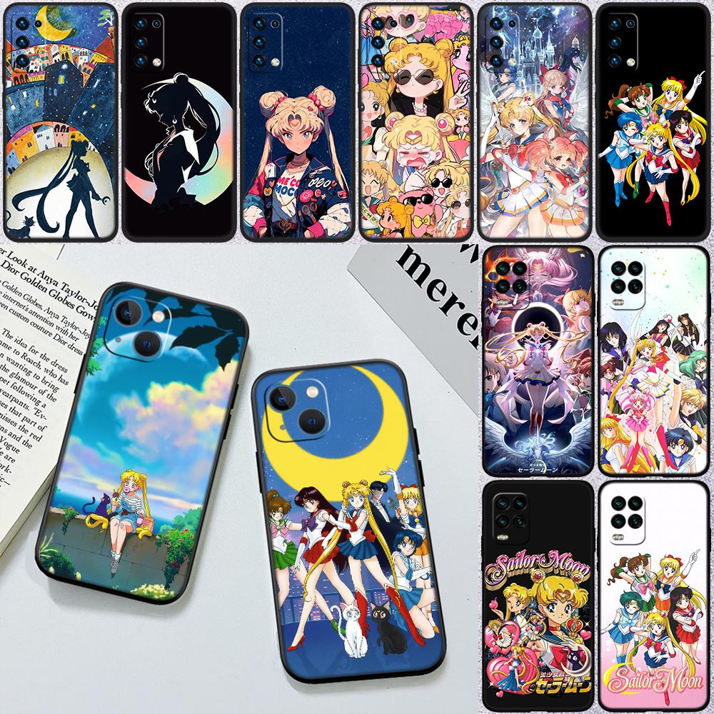 S-Sailors M-Moon Phone Case for Samsung Galaxy A11 A12 A13 A15 A52S A53 A55 A56 A70 A71 A72 A73 F06 F16 F56 S10 Plus S10e