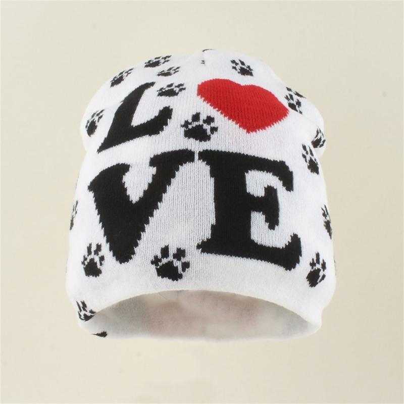 2000s Knit Brimless With Letter Heart Jacquard Design Soft Acrylic Winter Pullover Hat For Unisex Adults Teens Daily Wear