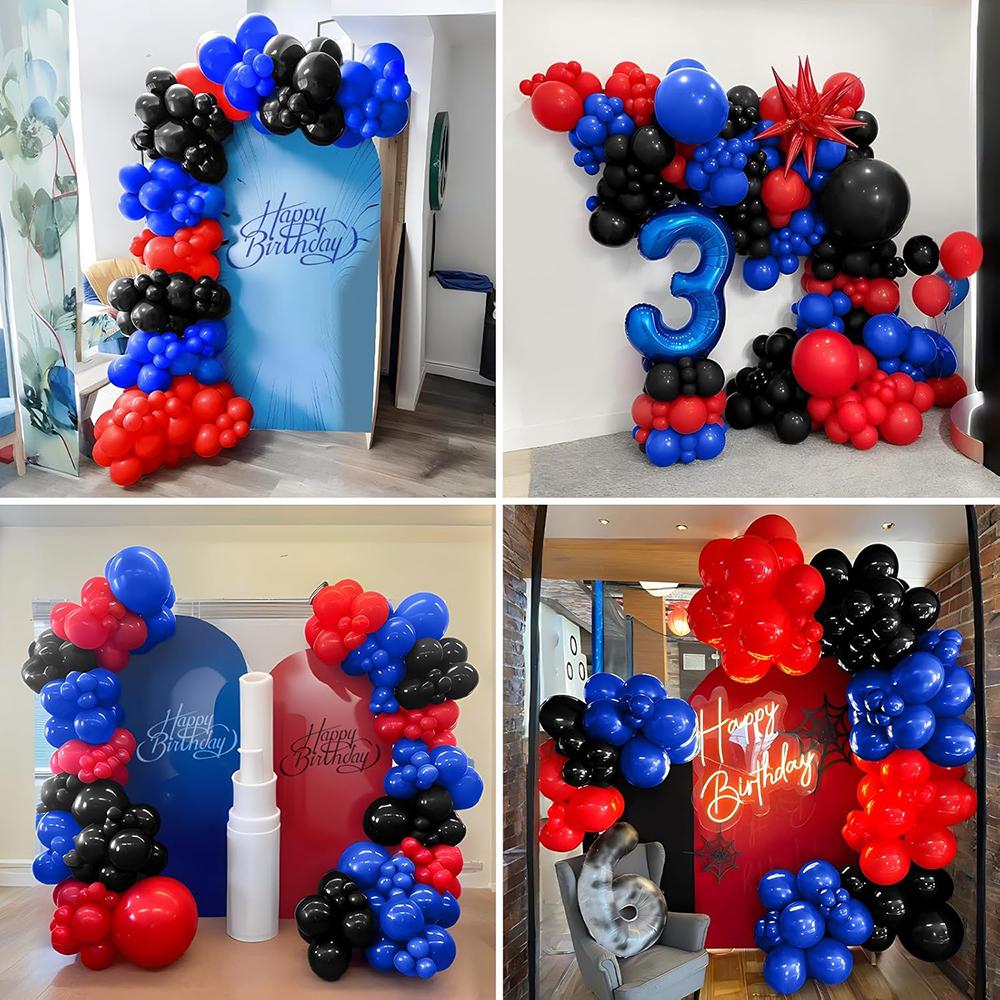 Royal Blue Theme Balloons Arch Kit Black Red Blue Balloon Garland Graduation New Year Kid Birthday Party Baby Shower Decoration