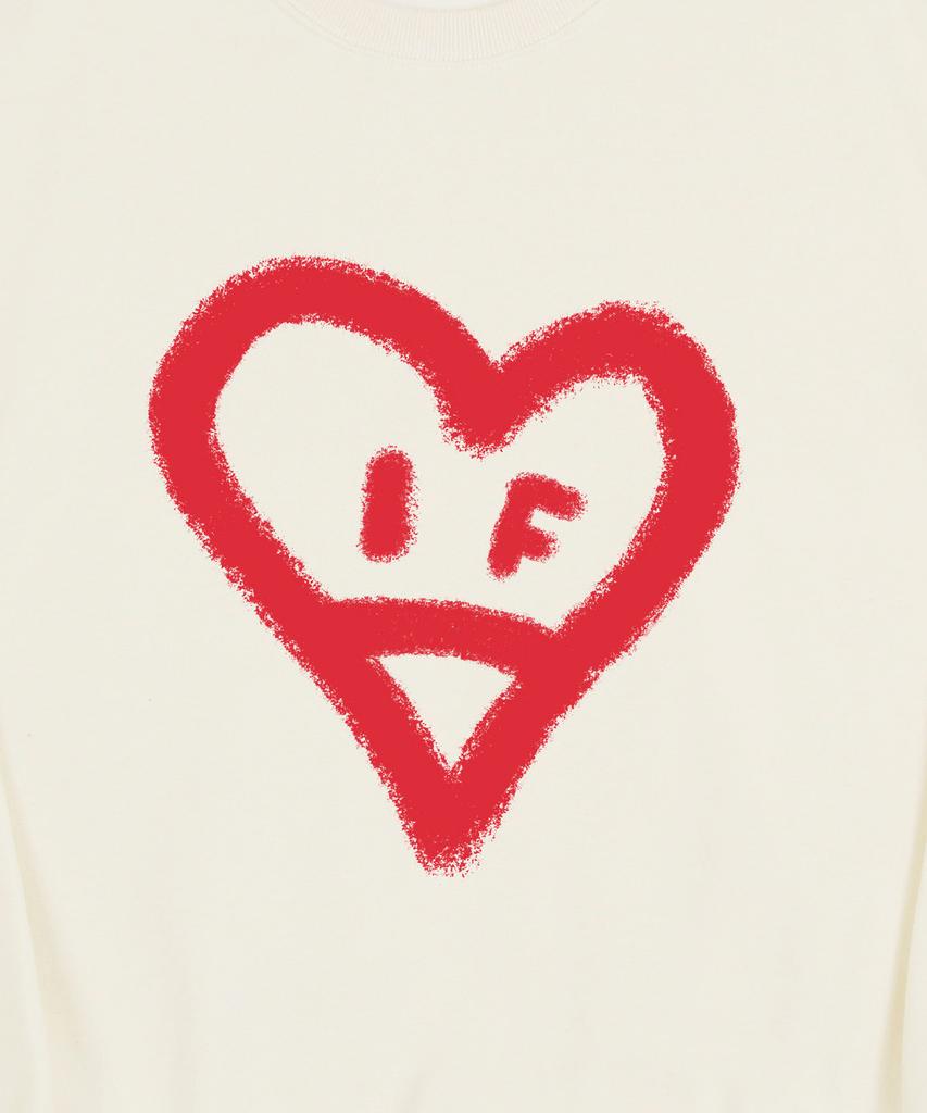GRAVER [Unisex] Big Heart Smile Spray Sweatshirt_Cream