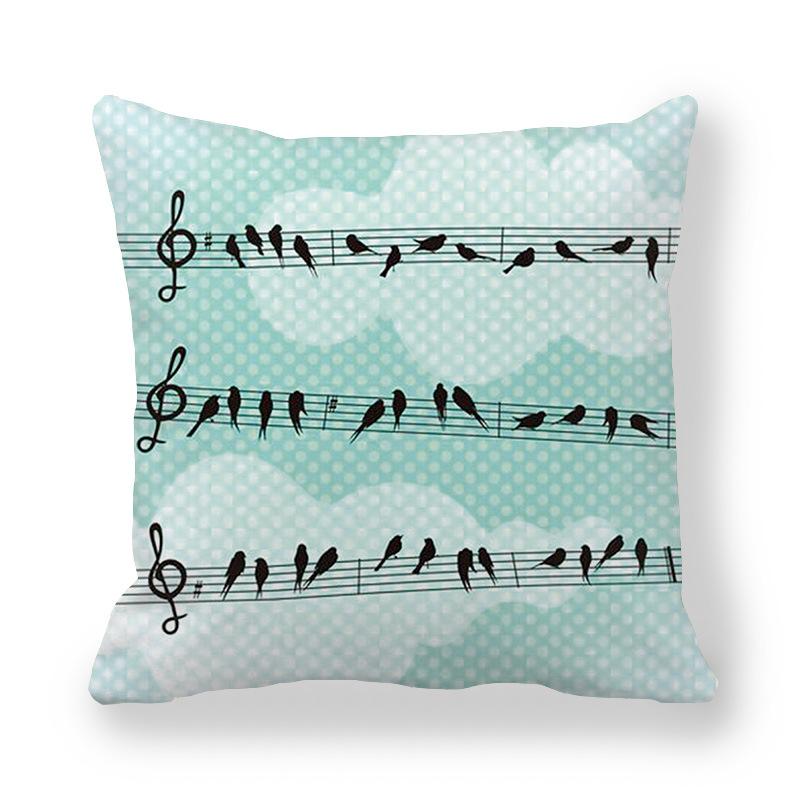 Guitar Butterfly Decorative Pillowcase Home Music Decoration Bedroom Living Room Sofa Pillowcase Music Note Cushion Cover