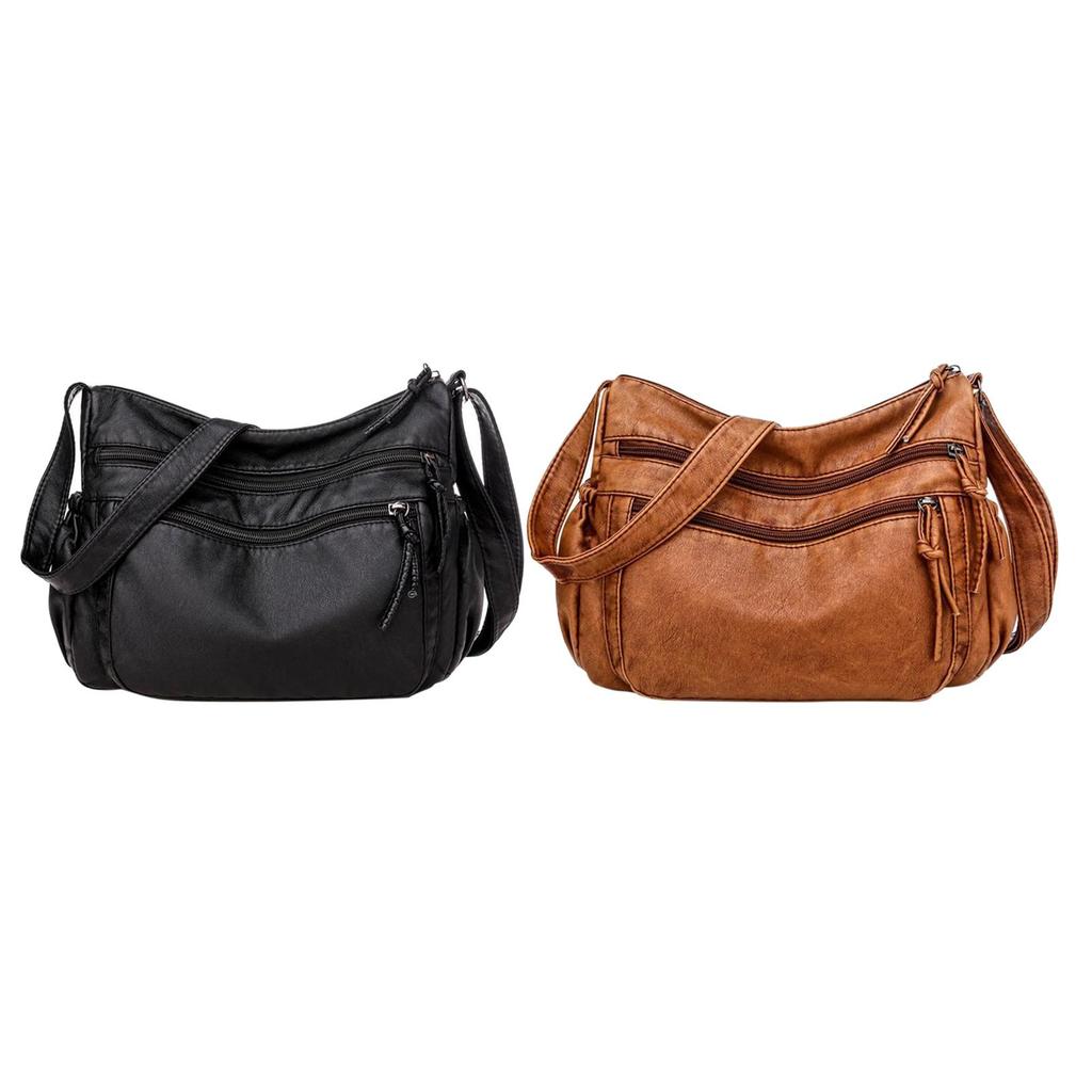 Women PU Leather Crossbody Bag Handbag Satchel Hobo Shoulder Bag Ladies Big Capacity Business Work Totes Adjustable Strap